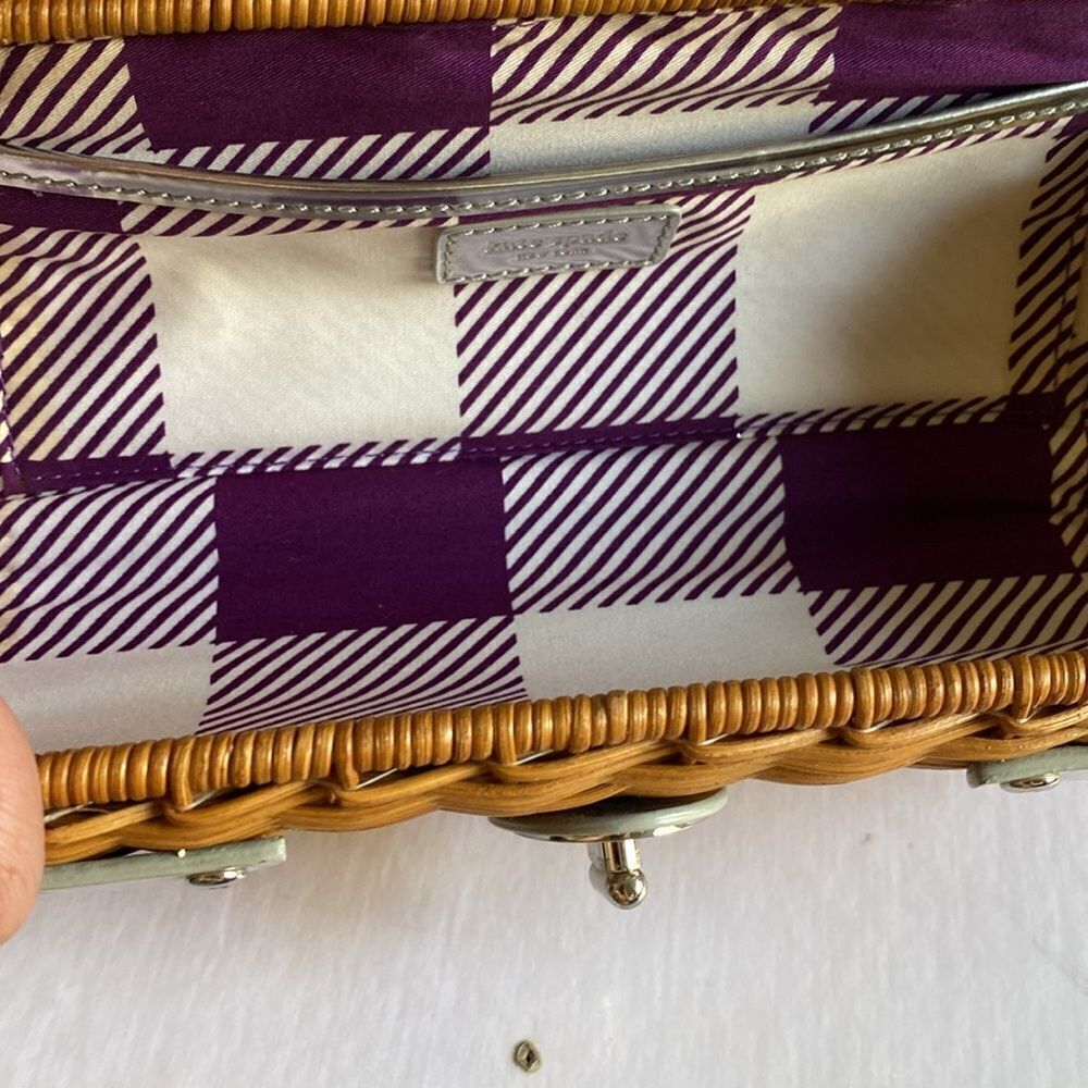 KATE SPADE Wicker/Silver Clutch Hand Carry Purse - Picture 5 of 11